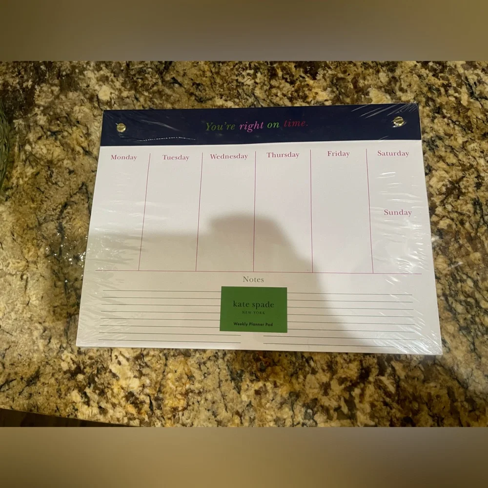 Kate Spade weekly planner pad - You’re Right on Time - 52 pages - sealed NEW!
